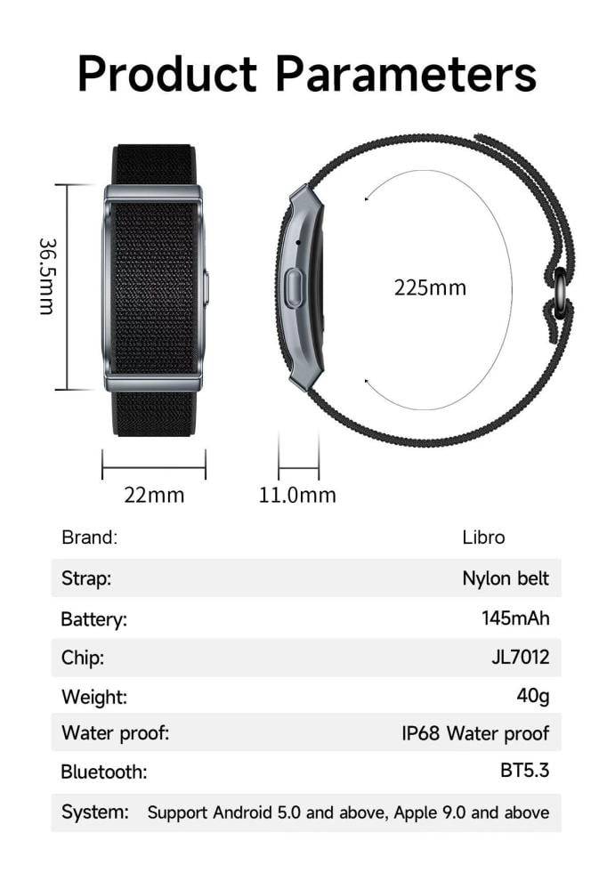 سوارة تتبع رياضية من ليبرو اسود LIB-A150H / Black