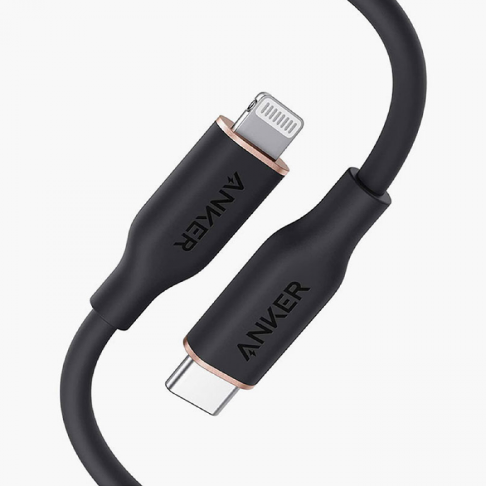 كيبل أنكر USB-C إلى Lightning باورلاين90سم اسود