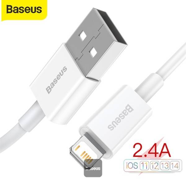 بيسوس-كيبل داتا USB الي لايتنينق 1 متر -أبيض
