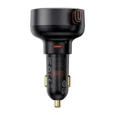 بيسوس- شاحن سيارة Baseus Enjoyment Pro القابل للسحب USB-C بقوة 60 واط