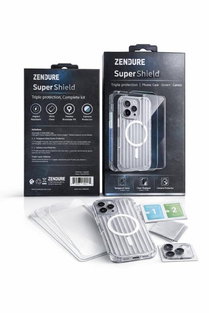 زندور- بكج حماية سوبر شيلد 3 في 1 لجوالات ايفون 17 -ZENDURE