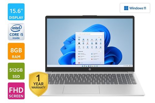 HP 15 Laptop – Intel Core i5-1334U – 8GB RAM – 512GB SSD – 15.6″ Full HD – Silver