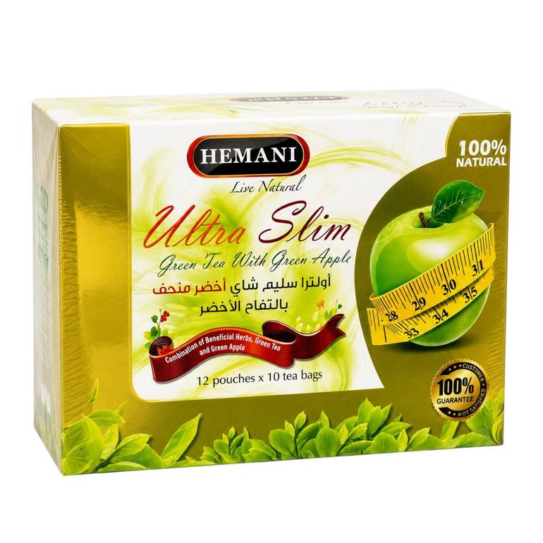 Hemani Ultra Slim Green Tea with Green Apple (120 Tea Bags)