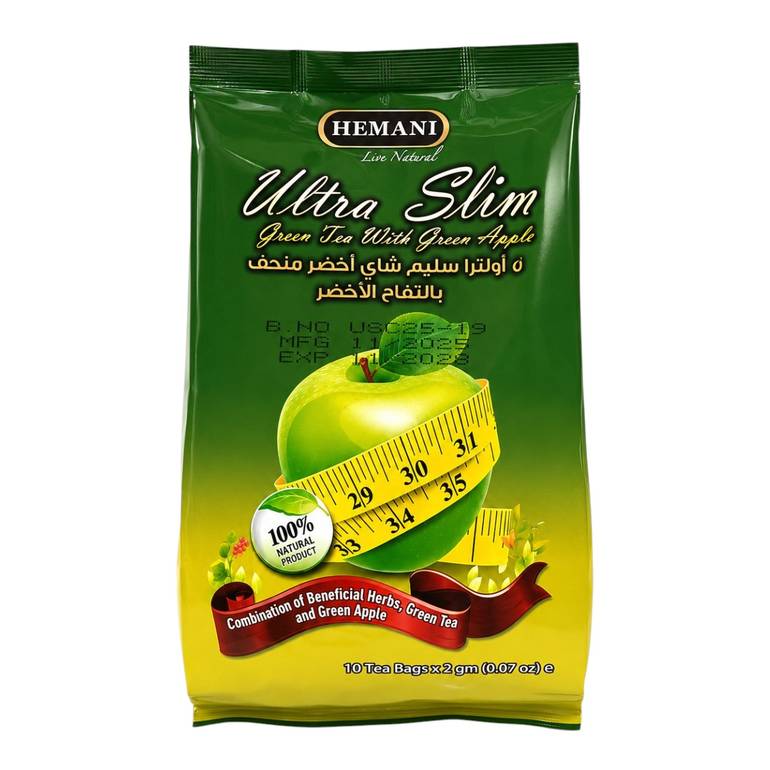 أولترا سليم شاي أخضر منحف بالتفاح الأخضر من هيماني (20 جرام)