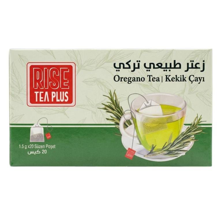 شاي الزعتر التركي الطبيعي من رايز تي بلس – منقوع عشبي ممتاز لدعم الهضم والمناعة (20 كيس)