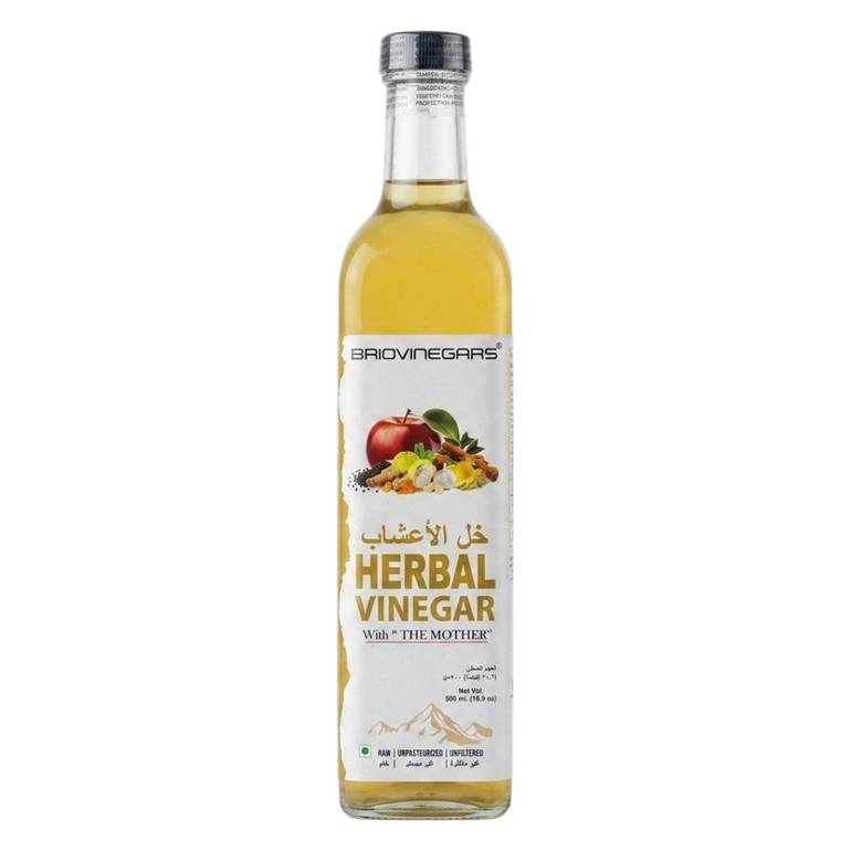 Briovinegars Herbal Vinegar with The Mother – Raw, Unfiltered & Organic – Digestive Wellness Support – 500ml