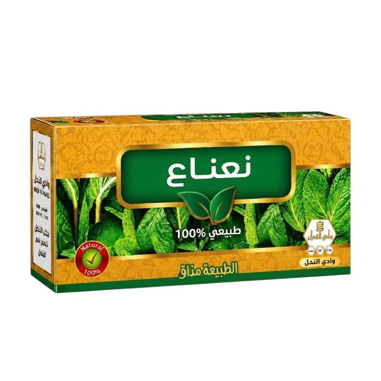 Wadi Al Nahl Pure Mint Herbal Tea, 100% Natural Refreshing Infusion - 30 Tea Bags