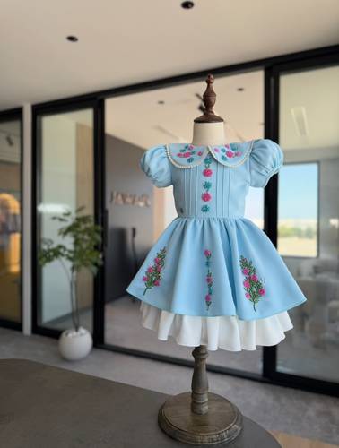 Light blue- Light pink-  Glowing with Rose grace puffy dress