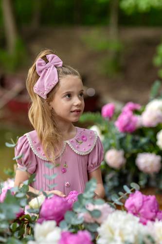 Rose Bloom Bow -  pink