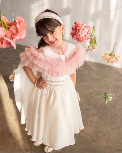 glowing with Pink and White Dress