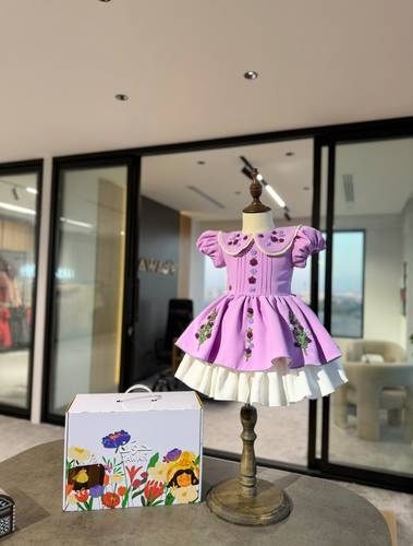  Purple Glowing with Rose grace puffy dress