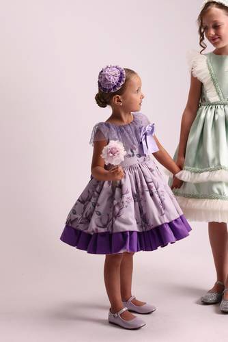 Glowing with Violet Flower dress