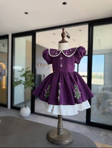 dark purple - Light pink-  Glowing with Rose grace puffy dress