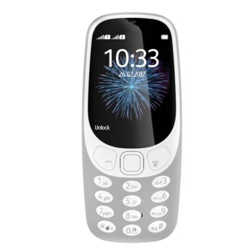 نوكيا 3310 لون فضي بشريحتي اتصال صناعة فيتنام ضمان سنتين 