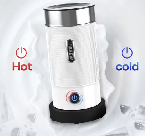 HiBREW مزبد الحليب الكهربائي مزبد رغوة الشوكولاته خلاط الباردة/الساخنة لاتيه كابتشينو التلقائي بالكامل جهاز حفظ حرارة الحليب كول M1A