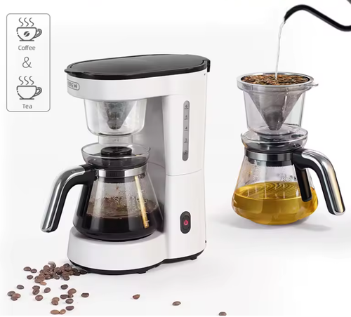 ماكينة القهوة بالتنقيط HiBREW 3 في 1 الأمريكية صب فوق ماكينة صنع القهوة إبريق الشاي الزجاجي ماكينة صنع الشاي الساخن 750 مللي H12