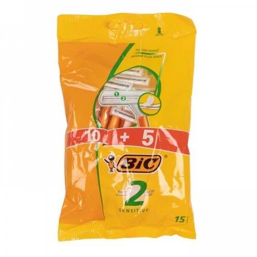 بيك 2 شفرة حلاقة حساسة للرجال 10+5 حبة