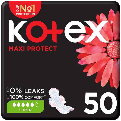 كوتكس حفايض نسائية كبيرة بالأجنحة 50 قطعة