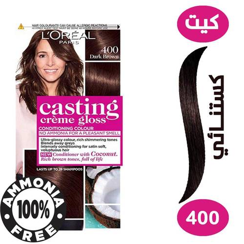 لوريال كاستينج صبغة شعر بدون أمونيا 400 كستانئي