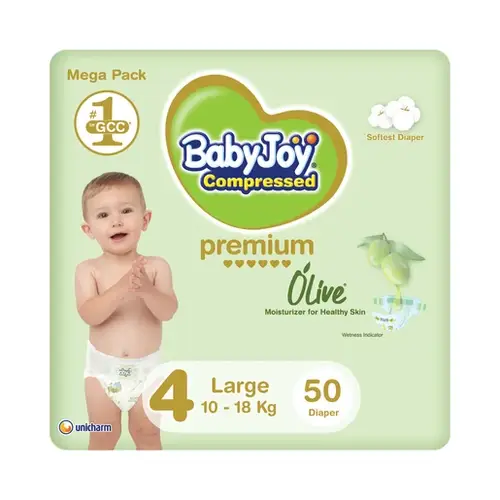 بيبي جوي حفاضات زيت الزيتون رقم 4.    50 حبه