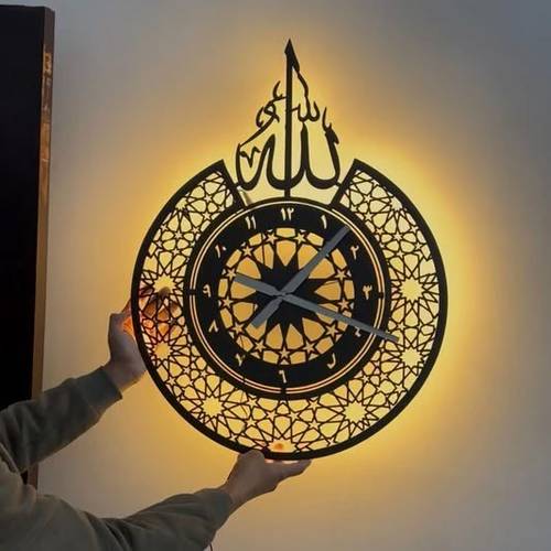 ساعة حائط تفريغات اسلامية 