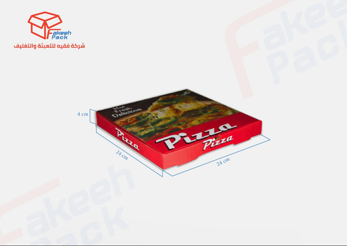 كرتون بيتزا أحمر –  (L24×W24×H4)
