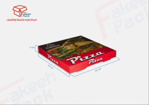 كرتون بيتزا أحمر _ (L29×W29×H4)
