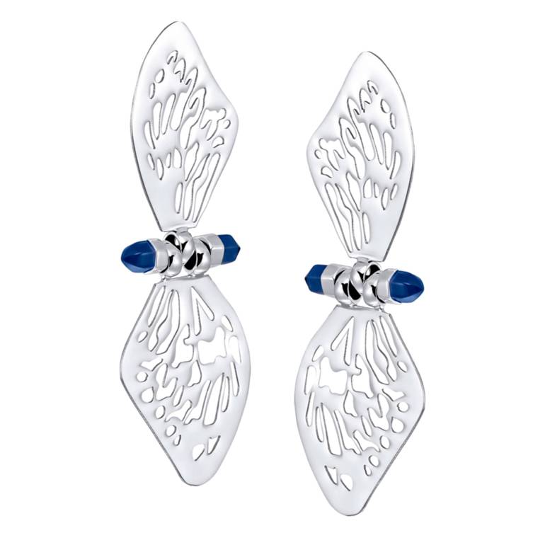 GLASSWING EARRINGS - BLUE