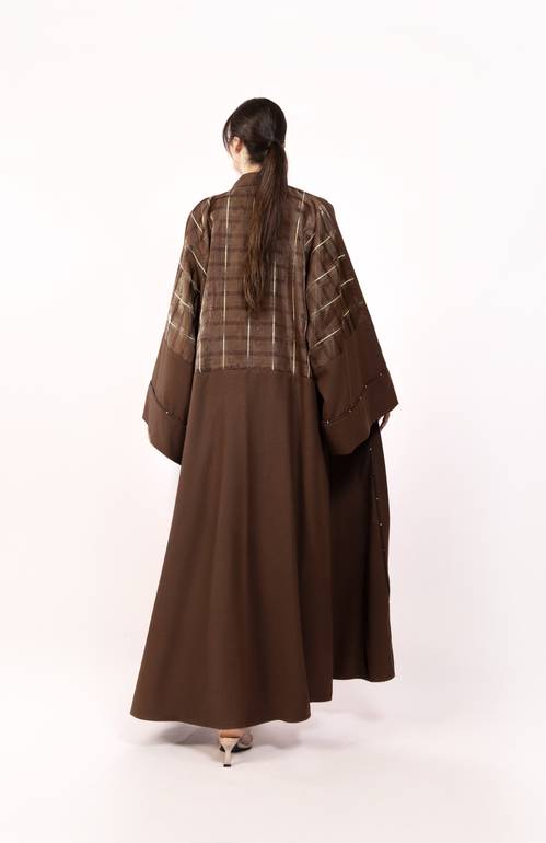 Chocolate Golden Lining Abaya 