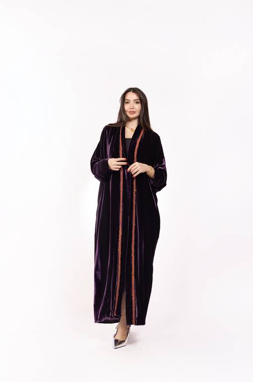 Electric Aubergine Flame Abaya