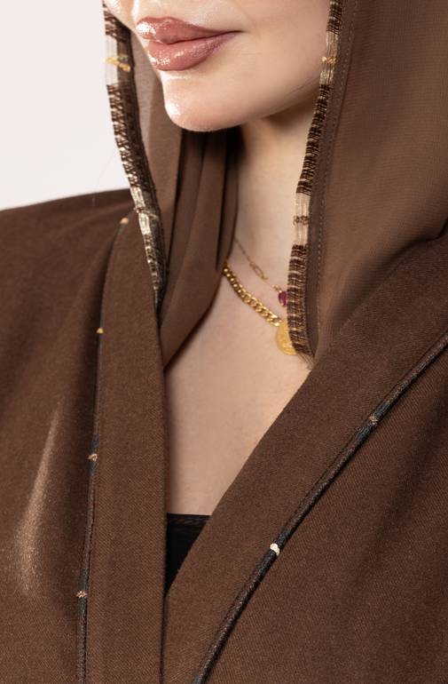 Chocolate Golden Lining Abaya 