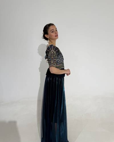 Plissé Set Dark Blue