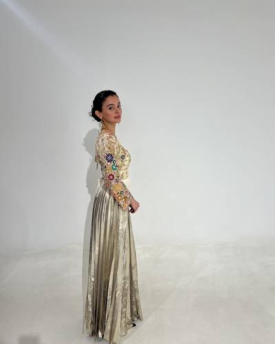 Plissé Set Light Gold 