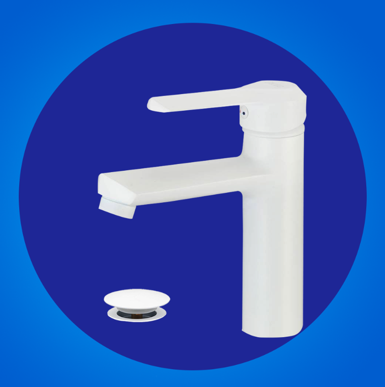 خلاط مغسلة ابيض  - PP10125-WB
