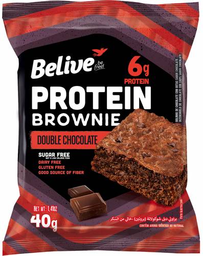 Belive Brownie Protein Gluten Free Sugar Free Double Chocolate 40g