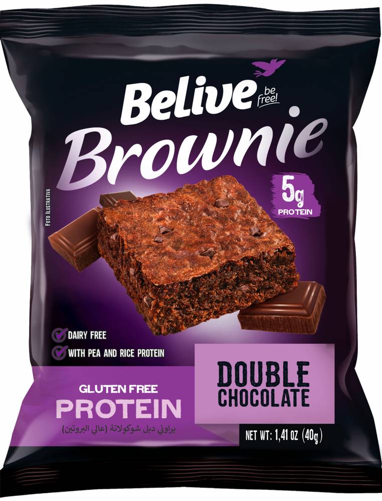 بليف بروتين براوني دابل شوكولاته خالي من الجلوتين 40 جم