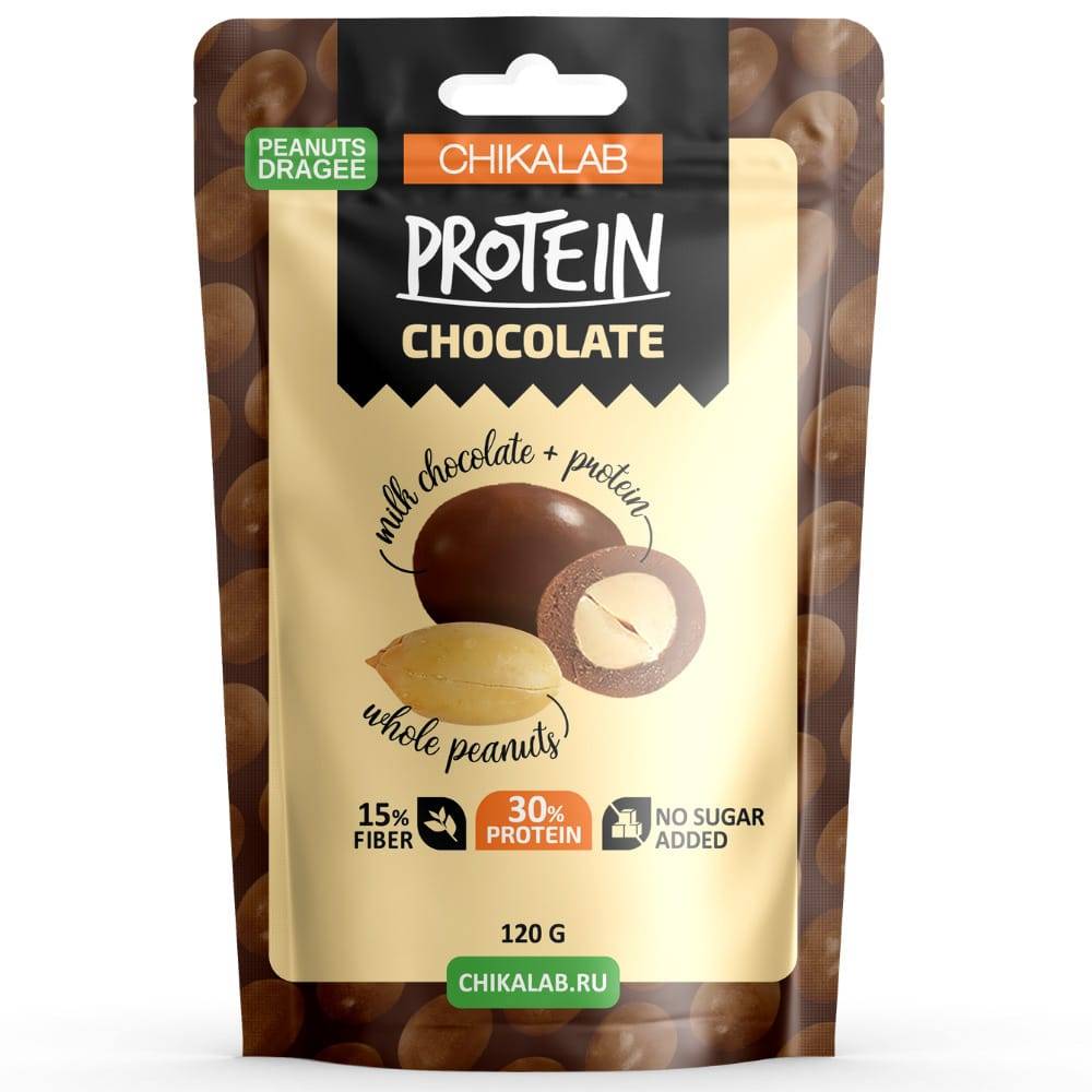 شيكالاب بروتين حبيبات بنكة حليب الشوكولاته و الفول السوداني - 120 جم