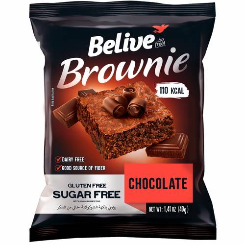 Belive Brownie Gluten Free Sugar Free Chocolate 40g