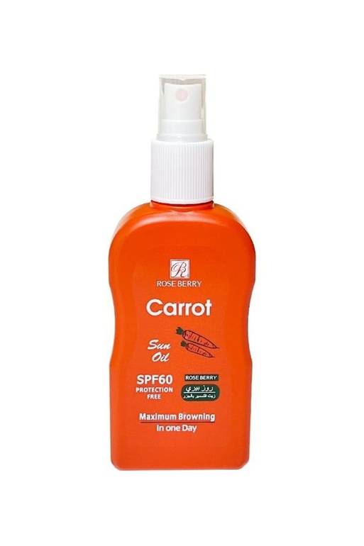 زيت التوت الوردي والجزر للحماية من الشمس Spf60، أقصى قدر من التسمير في يوم واحد من (روز بيري)