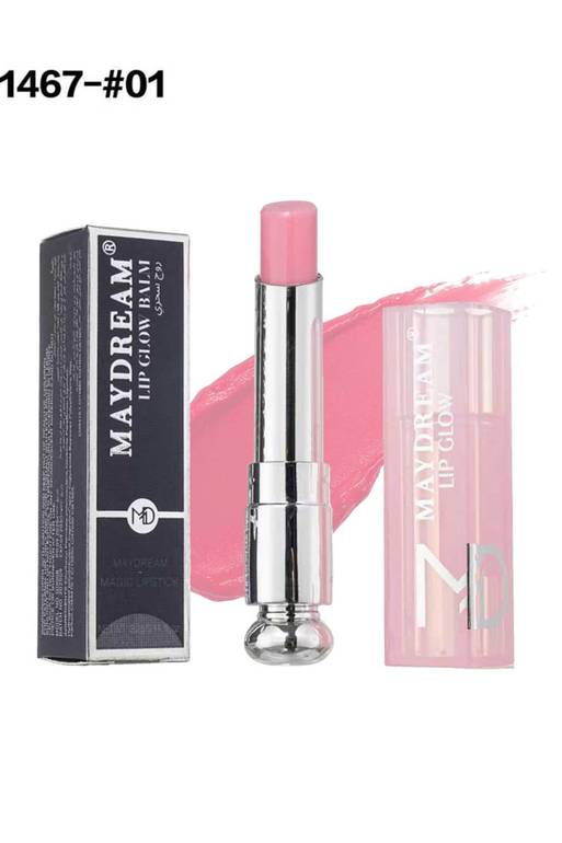 مرطب شفاه ملون من ماركة ماي دريم (Maydream)، وتحديداً بلسم Lip Glow بدرجة اللون رقم 01،