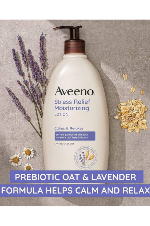 لوشن مرطب من العلامة التجارية أفينو (Aveeno)، وتحديداً لوشن مرطب لتخفيف التوتر برائحة اللافندر