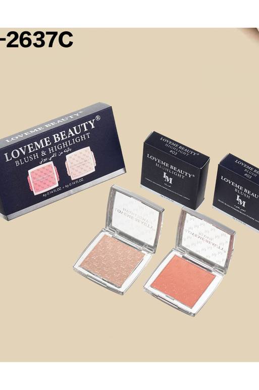اليت لافمي بيوتي (Loveme Beauty) للخدود التي تحتوي على بلاشر وهايلايتر بنموذج LS-2637C.