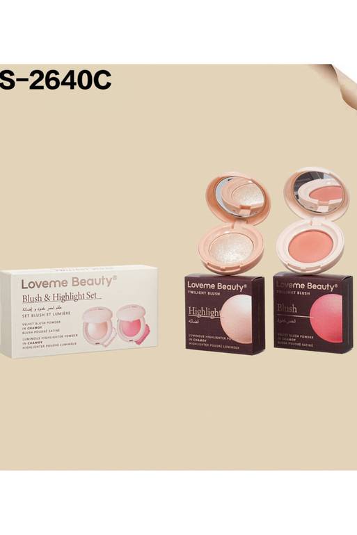 أحمر خدود وإضاءة (Blush & Highlight Set) من العلامة التجارية لافمي بيوتي (Loveme Beauty)