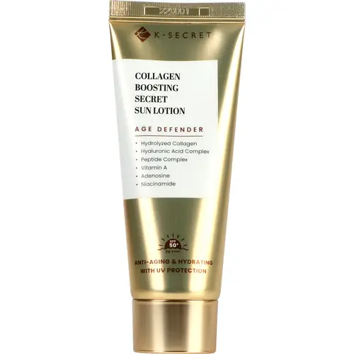 كريم الشمس كيه-سيكريت لرفع الكولاجين والدفاع ضد علامات التقدم في العمر، بمعامل حماية SPF 50+ وPA++++، سعة 60 مل.