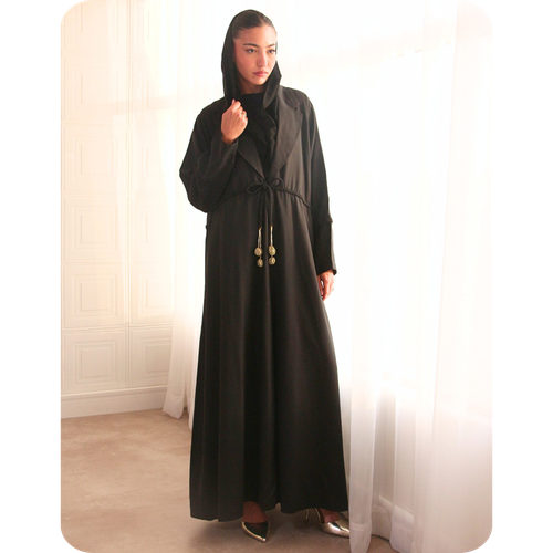 Winter Abaya - Palm Trunk Design - Premium Crepe Fabric