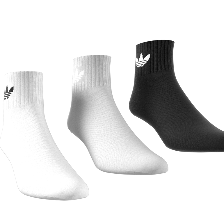 ثلاثة أزواج من جورب Mid-Cut Crew - أسود - S