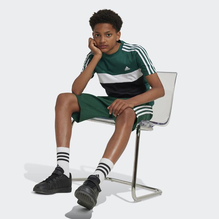 Tiberio 3-Stripes Colorblock Cotton T-Shirt Kids - 176