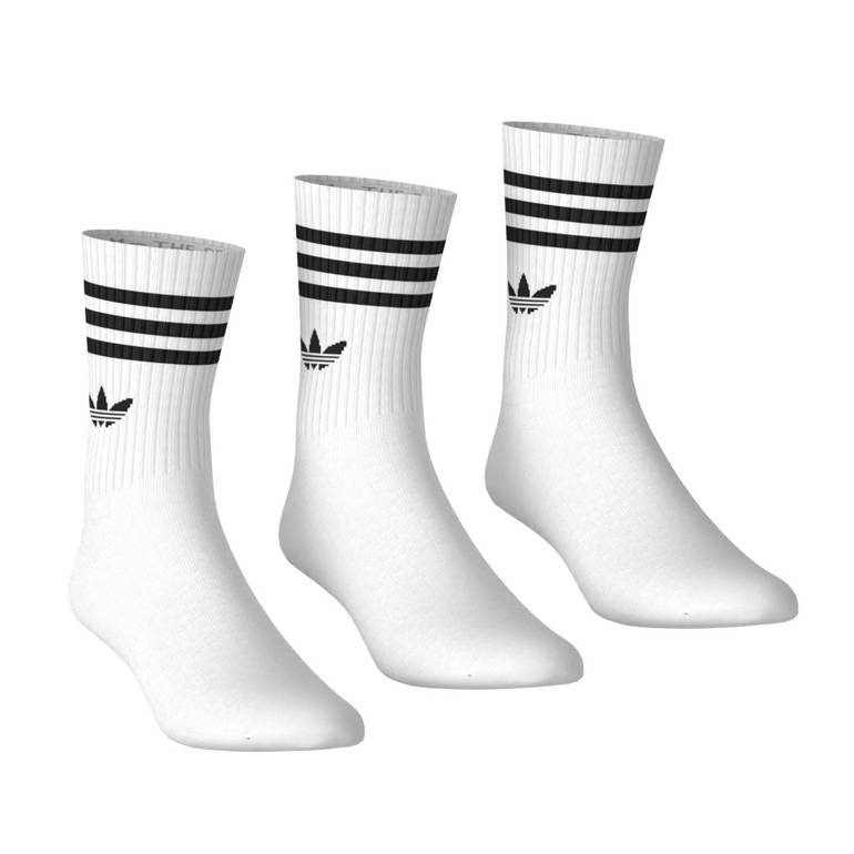 3-Stripes Crew Socks 3 Pairs - WHITE - S