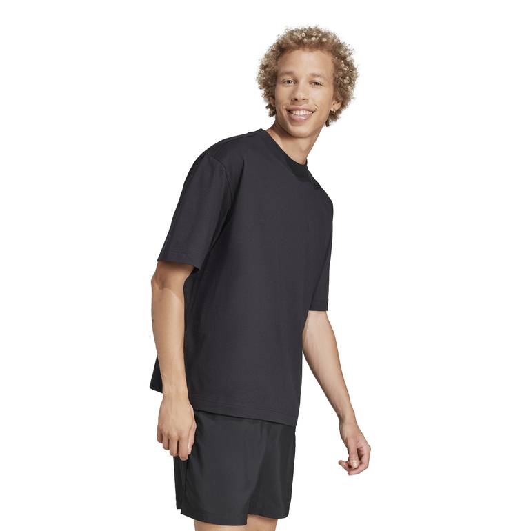 Essentials Loose Fit 3 Bar Logo T-Shirt - L - Black