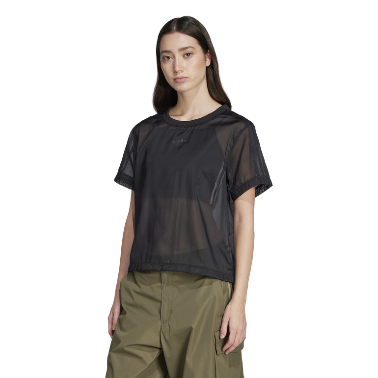 Adicolor Sheer 3-Stripes T-Shirt - S - Black